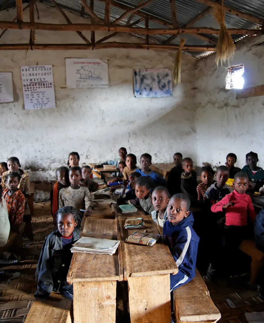 Una classe della scuola di Gozo Bamush